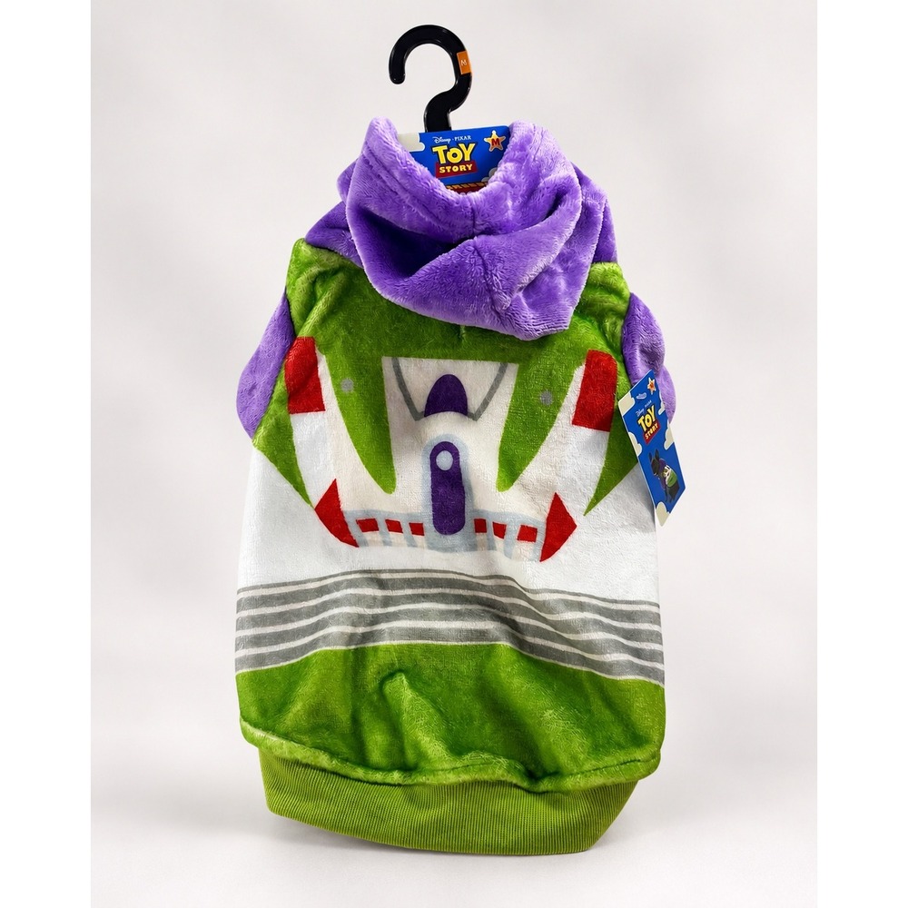 Disney Pixar Toy Story Buzz Lightyear Plush Dog Hoodie Pet Costume Medium NWT
